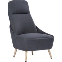 Poltrona Imbottita in Tessuto con Gambe in Acciaio Tosini Memphis Grigio Scuro