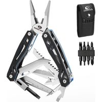 Mossy Oak Pince Multifonction en Acier Inoxydable 22 en 1, Couteau Multifonction avec Sac, Outil Multitool Scie Embouts Tournevis Ouvre-Bouteille pour Camping, Extérieur, Randonnée, Survie, Réparation