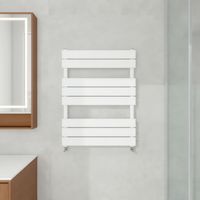 800x600mm Designer Flat Panel Heated Towel Rail Radiator Bathroom Warmer Heating White