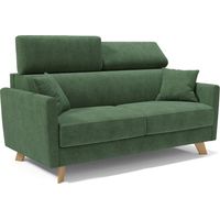 Francy Canapé convertible avec têtières réglables en tissu T17 200 cm (mat. 160x197) Vert