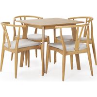 Set tavolo 80x80 cm e 4 sedie da pranzo Rustic Rovere