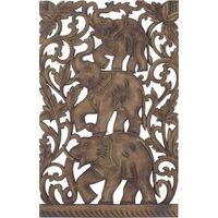 Signes Grimalt Mur de la plaque en bois en bois Éléphant Mur à jour des plaques de bois brun 70x1x45cm 26914
