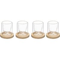 Ensemble de verres avec sous-verres, 4 pièces