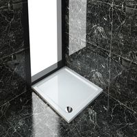 ELEGANT Rectangular 900 x 800 x 40 mm Tray for Shower Enclosure Cubicle + Waste Trap