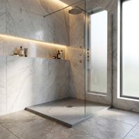 Piatto doccia in resina colore cemento 100x100 cm con griglia e piletta – Showey