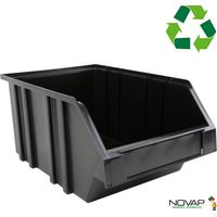 Novap – Bac de rangement éco concept noir 16L – Dimensions P380xL250xH180 – Pour espaces confinés – Matériau durable