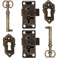 Pcs Cabinet Door Lock Antique Lock Furniture Latches for Decorative Cupboards Lock with Key Keyhole for Wooden Box Antique Jewelry Makeup Suitcase Furniture Drawer