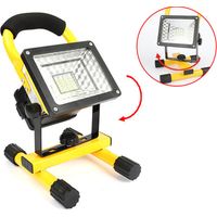 Spot de Chantier, 30W LED Projecteur Chantier, 1000LM Projecteur LED Rechargeable 6000K Blanc Froid, IP65 Eclairage Chantier, Lampe Portable pour Bricolage Réparation Camping pêche