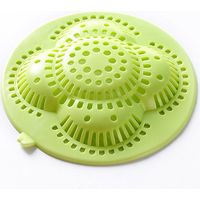 SHINING HOUSE Stück Kunststoff-Abflussfilter für Badewanne oder Waschbecken, hohles Blumenmuster, Abflussabdeckung, Haarfänger für Küche oder Badezimmer (grün)