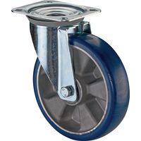 Roulette de direction D.200mm Capacité 300kg Plateau PU L138xB109mm Couleur Bleu royal