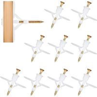Pack de 200 chevilles placo charge lourde avec vis – 100 chevilles + 100 vis autotaraudeuses – Pour plaques de plâtre et béton