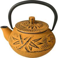 Théière en fonte de 0,3 L au design jaune traditionnel