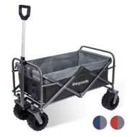 Maxx Carrello Spiaggia - Carrello Pieghevole - Carrellino da Spiaggia - 90x50x55 cm - Carrello Portatutto - Carrello da Mare, Giardino e Campeggio - Colore Nero