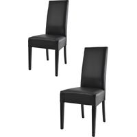Tommychairs 2 Glory chairs in beech, black faux leather seat
