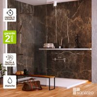 Panneaux muraux décoratifs de douche 120x120 cm – Épaisseur 4mm – Effet marbre marron – Résistants à l'eau pour pièces humides