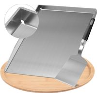 28x 20 cm Plancha Plaque Plaque de cuisson-Plaque de cuisson en acier inoxydable pour barbecue à gaz et charbon - Accessoire de barbecue - Cadeau pour homme Plus spatule