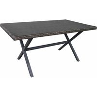 Tavolo da Giardino Chillvert Varenna Acciaio e Rattan Sintetico 160x90x73 cm Grigio con Vetro