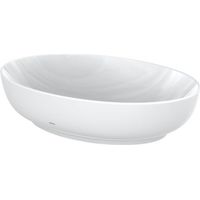 TOTO WU Lavabo sobre encimera, sin agujero para grifo, redondo,