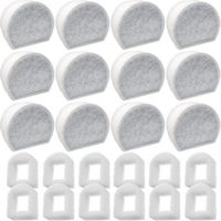Préfiltres en Mousse et Filtre à Carbone Compatible avec PetSafe Drinkwell Fountain INOX 360 Avalon Pagoda Seascape et Sedona Fontaines, Filtre pour Fontaine à Eau Chat Chien(Lot de 24 )
