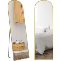 Espejo de cuerpo entero – Espejo grande de diseño moderno – 50 x 1,5 x 161,5 cm – Dorado
