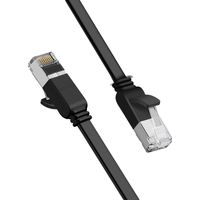 Câble plat UTP RJ45 Cat 6 1000 Mbps, câble réseau 2 m, noir