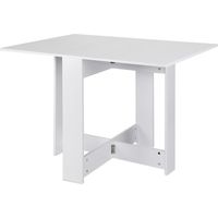 Aqrau Table à Manger Pliante, Table d'appoint avec ailes pliantes, Table de Cuisine Salon, Blanc 103x76x73,4cm