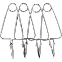 Fackelmann 21881 Pinze a Lumaca x4, Acciaio Inossidabile, Grigio, 18 x 12 x 2 cm
