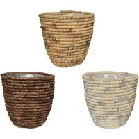 CESTINO IN GIACINTO D.24XH22CM NATURALE / MARRONE