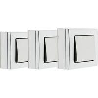 Lot de 3 interrupteurs en saillie Bel Vue - Argent - Zenitech