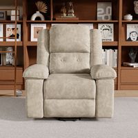 Relaxsessel 106x102x93 cm - Elektrische Massage mit 8 Vibrationspunkten und Lendenheizung, verstellbar mit Fußstütze - Stoff - Beige
