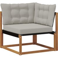vidaXL Outdoor Corner Sofa Solid Acacia Wood and Textilene Natural