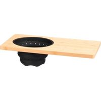 KINVARA tabla corte bambu + escurridor , Tabla para cortar de bambú con escurridor de silicona incorporado. -Marca: Kinvara. -Dimensiones: 46x26x2 cm. -El escurridor es de 20 cm.