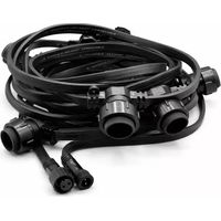 Guirlande Guinguette Pro 5 mètres câble plat noir 10 douilles E27 IP65 Riviera PRO Connect
