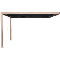 Pergola bioclimatique 4x3m adossée effet bois SIFNOS
