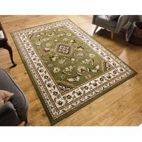 Traditional Sherborne Classic Bordered Rug in Green 80 x 150 cm (2'6"x5'0")