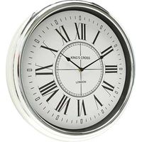 Horloge Ronde Chiffres Romains Plastique Argenté