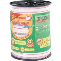 Weidezaunband TopLine Plus TriCOND weiß/rot 20 mm, 0,374 Ohm/m, 200 m