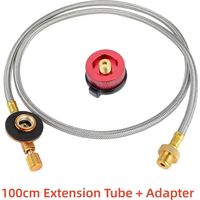 Rallonge de 100 cm pour réchaud de camping, tuyau d'extension pour bouteille de gaz, adaptateur de conversion pour vanne de gaz, accessoires pour réchauds de camping portables.