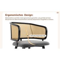 6 chaises de séjour. Chaises de séjour avec dossiers en rotin. Assises en velours, confortables et respirantes. Style moderne et simple. Parfaites pour les restaurants, les salons et les cafés.