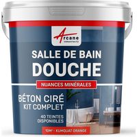 BETON CIRÉ: Kit BETONBESCHICHTUNG | KUNSTHARZ-BETON Badezimmer begehbare Dusche - Wasserdichte Beschichtung - Kumquat-Orange - kit 10 m2 (2 couches)