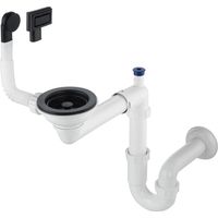 Deante Space-Saver Siphon Spülbecken schwarz matt Granit
