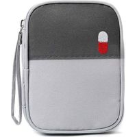 Trousse à pharmacie portable, petite trousse à pharmacie portable pour usage domestique, trousse de premiers secours,Petit gris