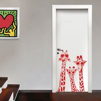 GIRAFFE COOL- Adesivo murale wall sticker in vinile 55x77 cm - Colore: Rosso