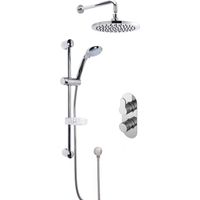 Nuie Arvan Twin Thermostatic Concealed Complete Mixer Shower with Diverter - Chrome
