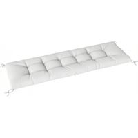 Cojín para Banco Exterior con Correas de Sujeción Protección UV50+ Rebote Lento Interior Exterior 198x65x13 cm Crema