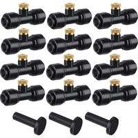 Buses D’Irrigation Kit 12Pcs de Brumisation en Laiton +12siège Pulvérisation,Système Brumisateur Extérieur,Arroseurs D'atomisation pour l'Irrigation l'Arrosage des Jardins,Noir -