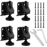 4pcs Adjustable Flat Foot Hex Nut Lock Furniture Leg Leveler with Locking Nut for Furniture Black