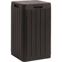 Toomax Rio Garden Bin pattumiera da giardino da 80 litri, 38x38x65h cm, colore marrone con maniglie e portasacco, top con apertura a pressione, resistente ai raggi UV, per esterni
