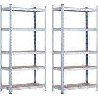 Lot de 2 étagères métalliques modulaires à 5 niveaux, 875 kg, 90 x 40 x 180 cm, Thinia Home
