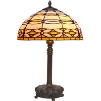 Tischlampe mit größerem Sockel und Stützen, Durchmesser 40 cm, Serie Elfenbein